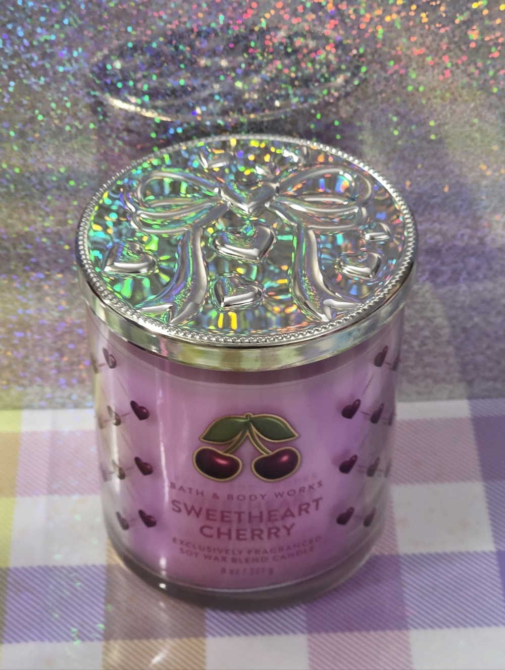 Bath & Body Works Sweetheart Cherry Soy Wax Candle 8oz NEW RARE - Picture 2 of 6